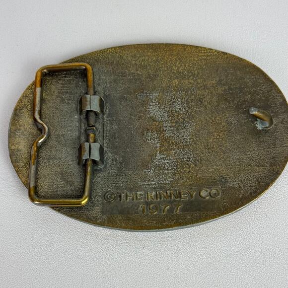 Vintage The Kinney Co 1977 Metal Cowboy Belt Buckle Embossed Design Name Carl - Picture 12 of 16